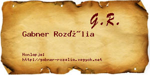 Gabner Rozália névjegykártya